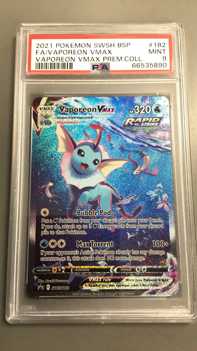 vaporeon vmax pokemon card #182 EXTENDED ART VMAX rule 2021 Pokemon SWSH Evolving Skies