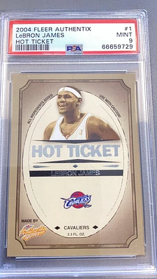 2004 Fleer Authentix Hot Ticket 1 Lebron James Hot Ticket PSA 9