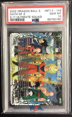 2022 Dragon Ball Super Series 17 Ultimate Squad Bt17-149 Oath Of Z Secret Rare PSA 10