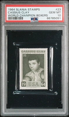 1964 Slania Stamps World Champion Boxers 23 Cassius Clay PSA 10