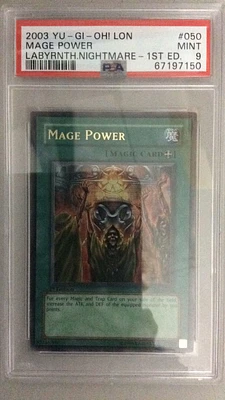 2003 Yu-gi-oh! Lon-labyrinth Of Nightmare 050 Mage Power 1st Edition PSA 9