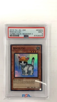 2010 Yu-gi-oh! Turbo Pack: Booster Three En002 Rescue Cat PSA 9