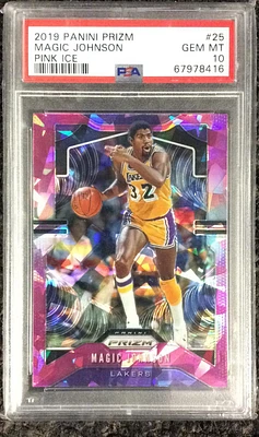 2019 Panini Prizm 25 Magic Johnson Pink Ice PSA 10