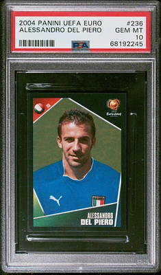 2004 Panini Uefa Euro 236 Alessandro Del Piero PSA 10