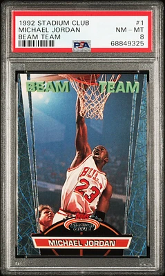 1992 Stadium Club Beam Team 1 Michael Jordan PSA 8