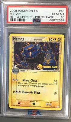 2005 Pokemon Ex Delta Species 49 Metang Prerelease PSA 10