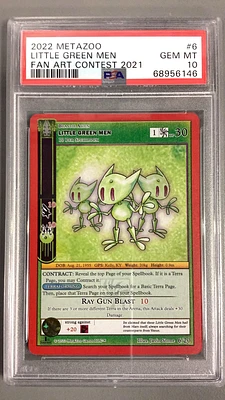 2022 Metazoo Fan Art Contest 2021 6 Little Green Men PSA 10