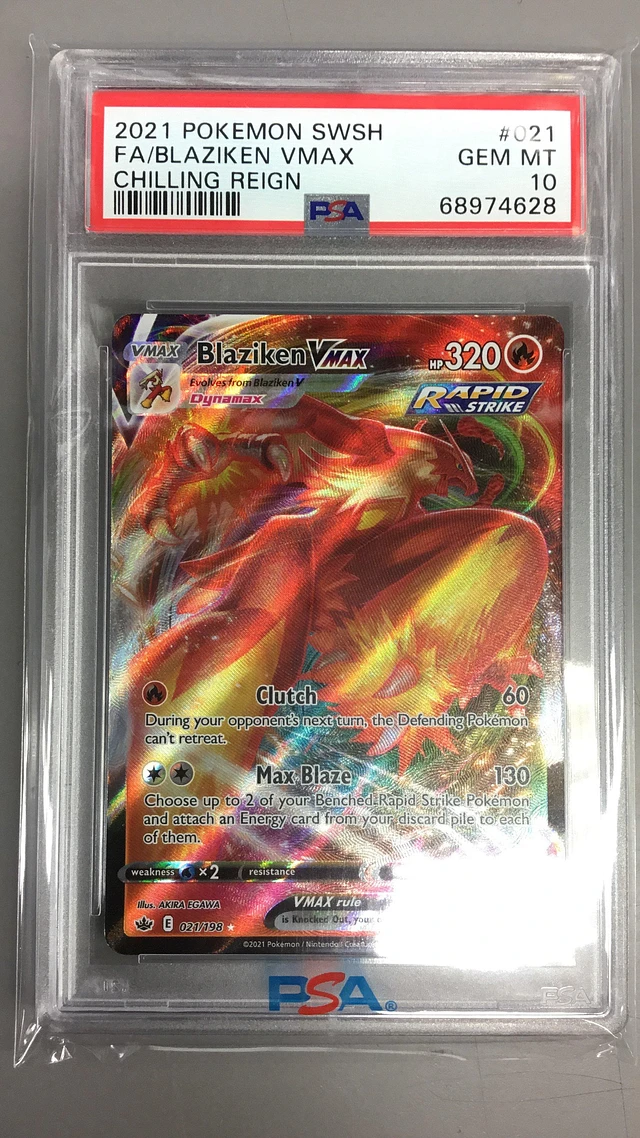 blaziken vmax pokemon card Pokmon 201/198 PSA 9 Colorless Retreat Cost Blaziken VMAX #201 EXTENDED ART