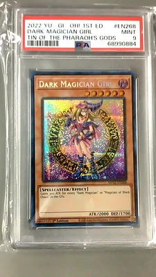 2022 Yu-gi-oh! Tin Of The Pharaoh's Gods En268 Dark Magician Girl 1st Edition PSA