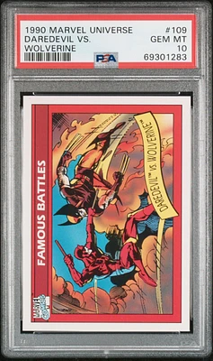 1990 Marvel Universe 109 Daredevil Vs. Wolverine PSA 10