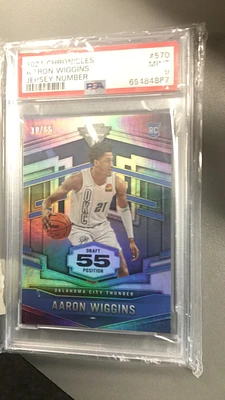 2021 Panini Chronicles 570 Aaron Wiggins Jersey Number PSA 9