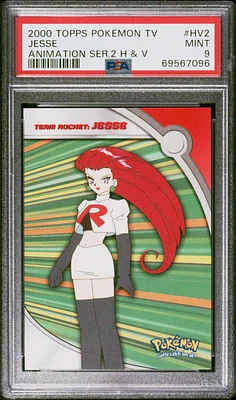 2000 Topps Pokemon Tv Animation Series 2 Heroes & Villains Hv2 Jesse PSA 9