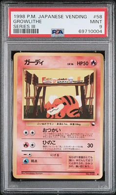 1998 Pokemon Japanese Vending 58 Growlithe Series Iii PSA