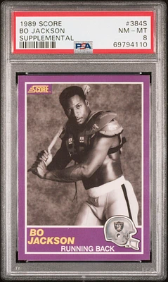 1989 Score Supplemental 384s Bo Jackson PSA 8