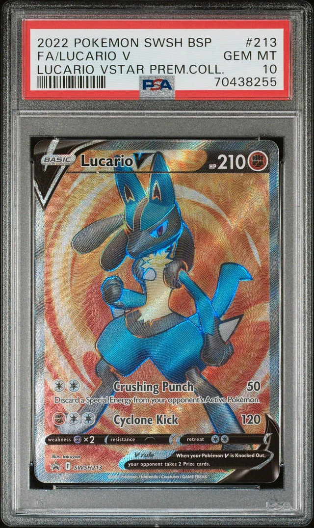 GameStop 2022 Pokemon Swsh Black Star Promo 213 Full Art/lucario V Lucario Vstar Premium Collection PSA 10 | MainPlace Mall GameStop 2022 Pokemon Swsh Black Star Promo 213 Full Art/lucario V Lucario Vstar Premium Collection PSA 10 | MainPlace Mall