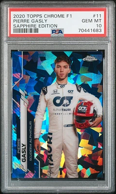 2020 Topps Chrome Formula 1 Sapphire Edition 11 Pierre Gasly PSA 10