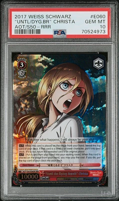 2017 Weiss Schwarz Attack On Titan Vol.2 E060 "until The Dying Breath" Christa Rrr PSA 10