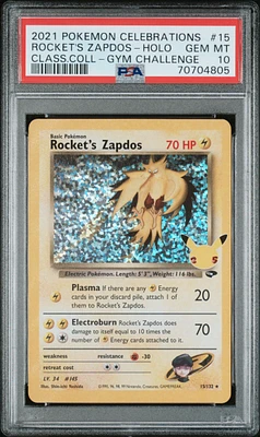 2021 Pokemon Celebrations Classic Collection 15 Rocket's Zapdos PSA 10