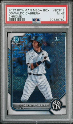 2022 Bowman Mega Box Chrome 17 Oswaldo Cabrera PSA 9