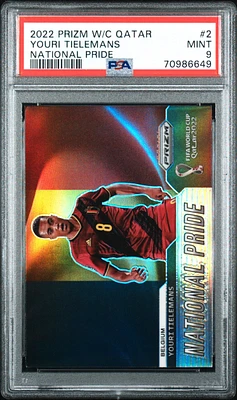 2022 Panini Prizm World Cup Qatar National Pride 2 Youri Tielemans PSA 9