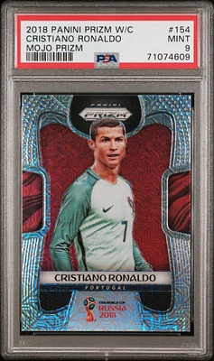 2018 Panini Prizm World Cup 154 Cristiano Ronaldo Mojo Prizm PSA 9