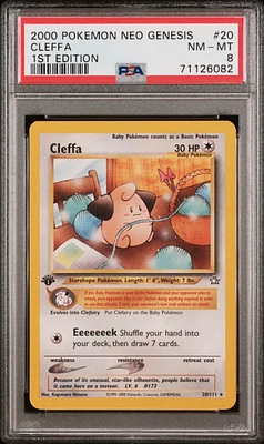 2000 Pokemon Neo Genesis 1st Edition 20 Cleffa PSA 8