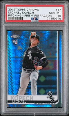 2019 Topps Chrome 17 Michael Kopech Pitching-prism Refractor PSA 10