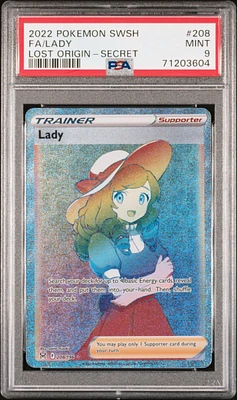 2022 Pokemon Sword & Shield Lost Origin 208 Full Art/lady Secret PSA