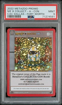 2022 Metazoo Promo Metazoo X Collect-a-con Collect-a-con Dallas-fort Worth PSA 9