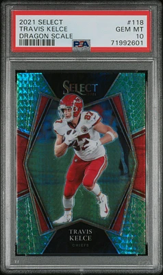 2021 Panini Select 118 Travis Kelce Dragon Scale PSA 10