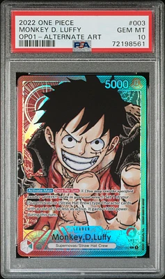 2022 One Piece Romance Dawn Monkey D. Luffy Alternate Art PSA