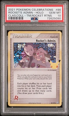 2021 Pokemon Celebrations Classic Collection 86 Rocket's Admin-holo PSA