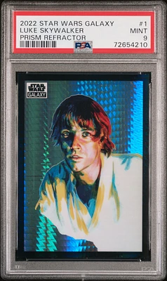 2022 Topps Chrome Star Wars Galaxy 1 Luke Skywalker Prism Refractor PSA 9