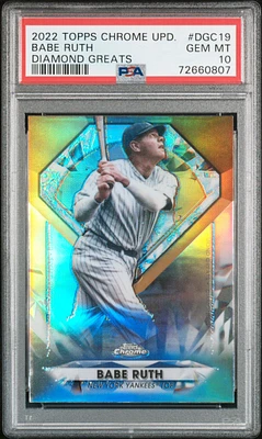 2022 Topps Chrome Update Diamond Greats Dgc19 Babe Ruth PSA 10