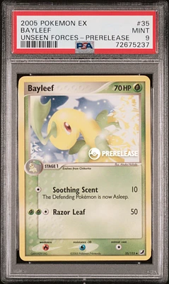 2005 Pokemon Ex Unseen Forces 35 Bayleef PSA 9