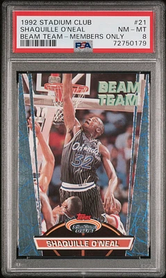 1992 Stadium Club Beam Team 21 Shaquille O'neal Members Only PSA 8