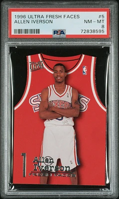 1996 Ultra Fresh Faces 5 Allen Iverson PSA 8