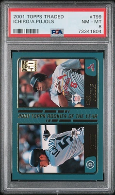 2001 Topps Traded T99 Ichiro/albert Pujols PSA 8