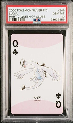 2000 Pokemon Silver Version Part 2 Playing Cards 249 Lugia Queen Of Clubs PSA 10