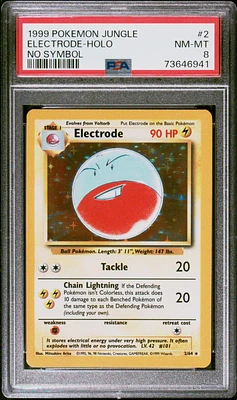 1999 Pokemon Jungle 2 Electrode-holo No Symbol PSA 8