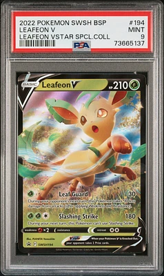 2022 Pokemon Swsh Black Star Promo 194 Leafeon V Leafeon Vstar Special Collection PSA