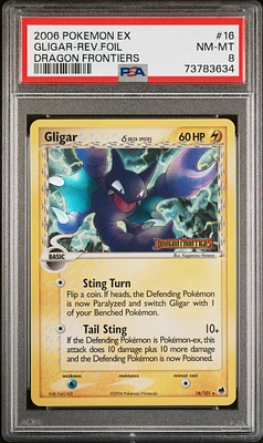 2006 Pokemon Ex Dragon Frontiers 16 Gligar PSA 8