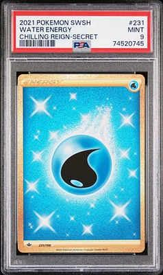 2021 Pokemon Sword & Shield Chilling Reign 231 Water Energy PSA 9