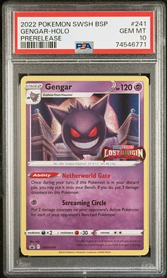 2022 Pokemon Swsh Black Star Promo 241 Gengar PSA