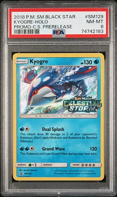 2018 Pokemon Sm Black Star Promo Sm129 Kyogre PSA 8