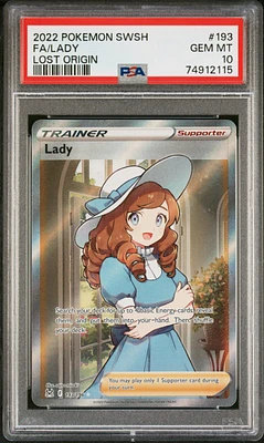 2022 Pokemon Sword & Shield Lost Origin 193 Fa/lady PSA 10