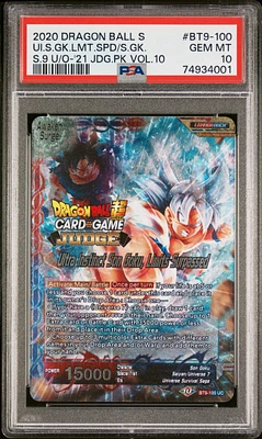 2020 Dragon Ball Super Card Game Series 9 Universal Onslaught Bt9-100 Son Goku\ultra Instinct Son Goku, Limits Surpassed 2021 Judge Pack Vol.10 PSA 10