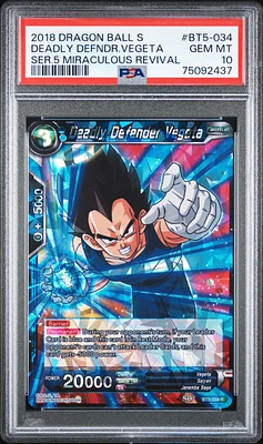 2018 Dragon Ball Super Card Game Series 5 Miraculous Revival Bt5-034 Deadly Defndr.vegeta PSA 10