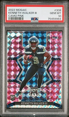 2022 Panini Mosaic 308 Kenneth Walker Iii PSA 10