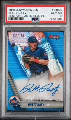 2019 Bowman's Best Best Of 2019 Autographs B19bb Brett Baty Blue Refractor PSA 10